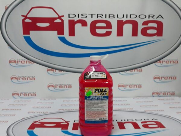 PROMO Bidon (lava autos - shampoo) ESPUMA ACTIBRIL COLOR X 5 L (DILUCION 1 EN 200) - FUL 021 FULL CAR ( LIMPIEZA - CARROSERIAS- simil k78 a801 - k78 a803 - k78 a805)  ( Shampoo neutro que produce una atractiva espuma coloreada
para el lavado de carrocerías con agregado de polímeros que
otorgan brillo y protegen la pintura, Biodegradabilidad del 85,4%.
Dilución para el uso: 1 parte en 200 de agua.
)