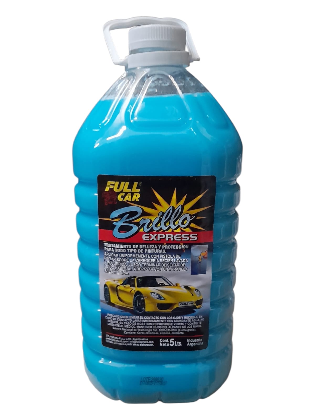 Bidon cera rapida Brillo Express x 5 L - FUL 051 FULL CAR (simil k78 a823 - k78 a451 - k78 a900 - k78 a825 - k78 a826) (Sistema de protección y brillo para vehículos. Combinación de Art. 054ceras y siliconas que forman una película brillante. Muy fácilaplicación sobre seco o húmedo.)