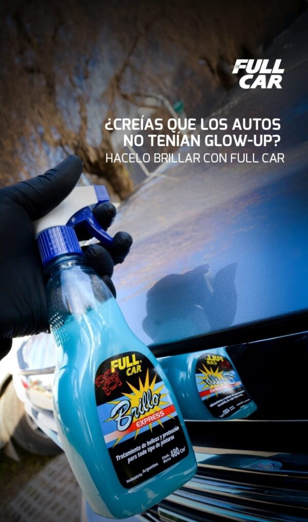 PROMO CAJA X 12 UNIDADES Brillo Express pulverizador x 480 cc. - FUL 056 FULL CAR (CERA LIQUIDA simil k78 404 - k78 451 / 3M 39034) (Sistema de protección y brillo para vehículos. Combinación de
ceras y siliconas que forman una película brillante. Muy fácil
aplicación sobre seco o húmedo.) - Image 2