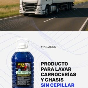 Bidon lipia carrocerias sin cepillar  NO TOUCH X 5 LITROS       (DILUCION 1 EN 8) - FUL 072 FULL CAR (LIMPIEZA - MOTORES -EXTERIORES - BICHOS - PISOS - TODO TIPO DE SUPERFICIES- SIMIL K78 827)   (  Limpiador concentrado para usar sin frotar, dispersante alcalinono agresivo que afloja la suciedad, permitiendo que lahidrolavadora la arrastre. Ideal para usar como pre-lavado.Dilución para el uso: 1 parte en 8 de agua.)