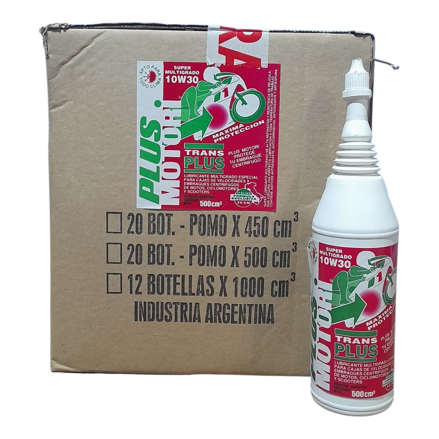 PROMO CAJA X 20 UNIDADES TRANS PLUS POMO SAE 10W30 X 500CC - PLUS 9903 PLUS MOTORI (copia)