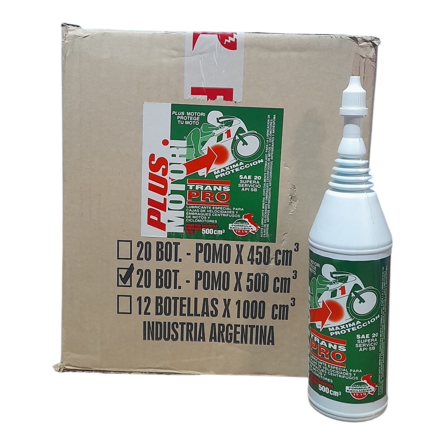 PROMO CAJA X 20 UNIDADES TRANS PRO B/P SAE 20 X 500CC - PLUS 9900 PLUS MOTORI (copia)
