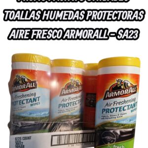 PROMO PACK X 6 UNIDADES Toallas húmedas protectoras con aroma AIRE FRESCO - SA23 (silicona interior aromatizada)(armor all)