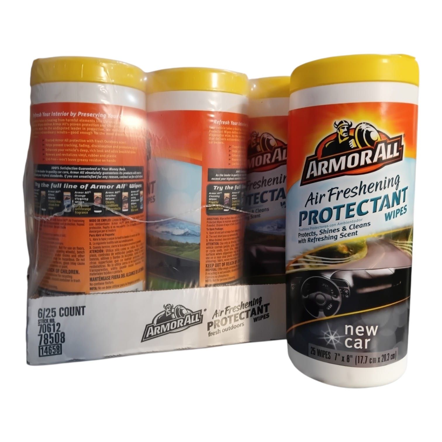 PROMO PACK X 6 UNIDADES Toallas húmedas protectoras con aroma AUTO NUEVO - SA24 (silicona interior aromatizada)(armor all) - Imagen 3