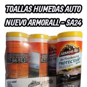 PROMO PACK X 6 UNIDADES Toallas húmedas protectoras con aroma AUTO NUEVO - SA24 (silicona interior aromatizada)(armor all)