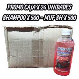 PROMO CAJA X 24 UNIDADES SHAMPOO X 500 - MUF SH X 500 MUFFLER (LAVA AUTOS SIMIL FUL 029 - K78 301 - K78 302 -A3901/12)