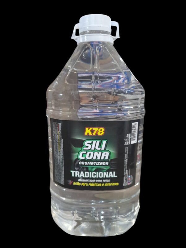SILICONA LÍQUIDA AROMATIZADA DE INTERIORES    (Tradicional) X 5 LTS - K78 A811 (RENOVADOR -RECUPERADOR - VINILICOS E INTERIORES - REVIVIDOR - SIMIL K78 A843 - K78 A844 - K78 A840 - K78 A815 - K78 A813 - FUL 042 - FUL 400)