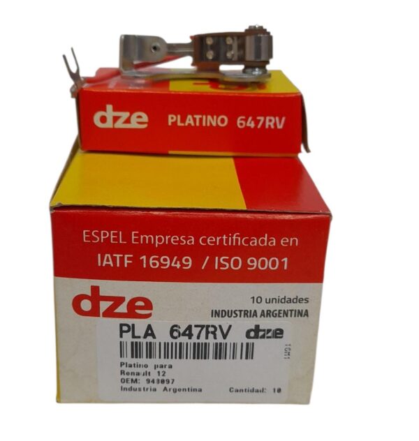 CAJA X 10 UNIDADES PLATINOS - RENAULT 4L-R6-R12-PEUGEOT 404-504 VENTILADOCON DISTRIB. ARGELITE - PLA 647RV - Image 2