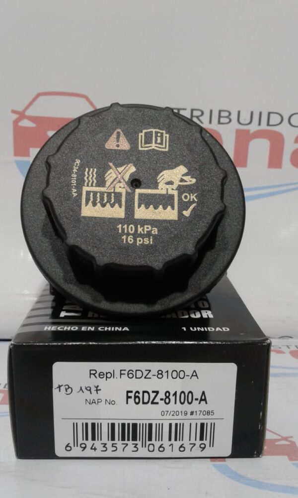 TAPA DE BIDON (DEPOSITO) RECUPERADOR DE AGUA FORD F250,F350,F4000,RANGER,EXPLORER  F6DZ.8100.A 1.1 BAR  MF22.097  F6DZ.8100.A 1.1 BAR  MF22.097 - NAP TB 197 (FORD
Ford F250, F350, F4000,
Ranger, Explorer)