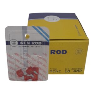 PROMO (CAJA X 100 UNIDADES=20 BLISTER X 5 UNIDADES CADA UNO ) Fusible Gen Rod MINI ficha 10 AMPERES - GEN FMI10