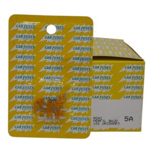 (CAJA X 100 UNIDADES=10 BLISTER X 10 UNIDADES CADA UNO ) Fusible Gen Rod FICHA MINI PERFIL BAJO 5 AMPERES  - GEN FMIPB5