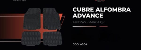 CUBRE ALFOMBRA QKL ADVANCE 4 PIEZAS ELABORADA EN PVC  NEGRA DISEÑO UNIVERSAL - QKL AS04 - Image 2