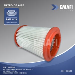 [FILTRO EMAFI] Filtro de Aire HYUNDAI HR 2.5 TCI 13>/KIA K2500 2.5 CRDi 14> - EAM 2173(EAM 2173 - JFA-0H35 - - - C 16006 281134E500)