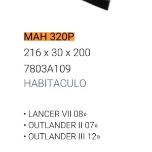Filtros para Habitáculo - Filtro de Habitáculo MITSUBISHI LANCER VII/OUTLANDER II 08>/OUTLANDER III 2.0 12> (OEM : 7803A109) - MAH 320P   (   MAH 320P - - - HM 2171 - - 7803A109)