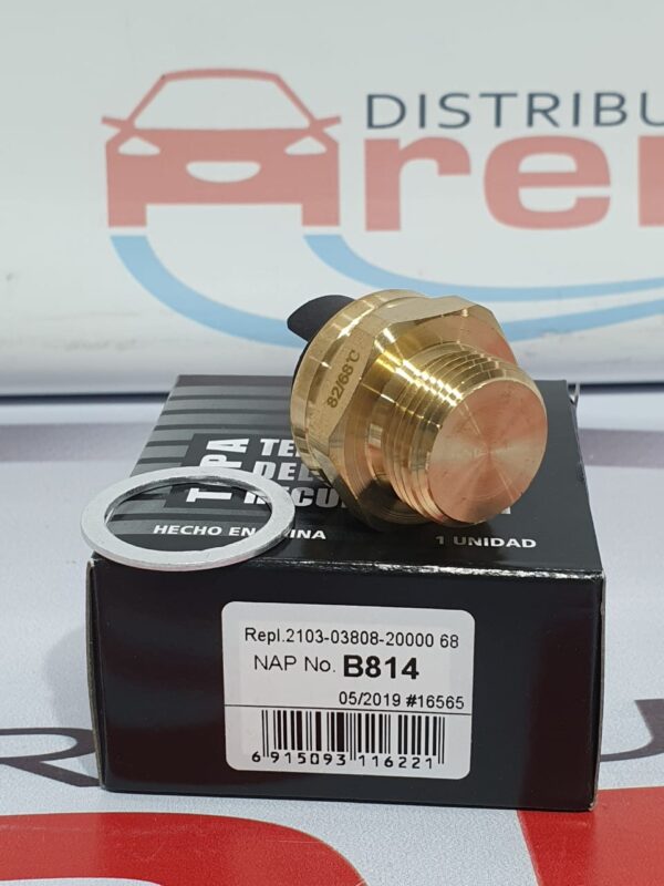bulbo (sensore electroventilador) PEUGEOT. UNIVERSAL 2 PATAS. AISL.NEGRO. 82º - 68º.   - B 814
