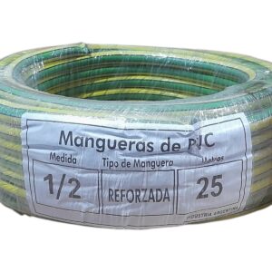 ROLLO X 25 METROS MANGUERA RIEGO TRICOLOR ESTRIADA REFORZADA 1/2 X 25 METROS ACC MRE 1/2X25