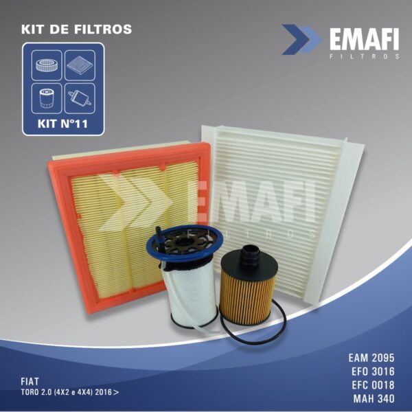 Kit de Filtros N°11 FIAT TORO 16>/JEEP RENEGADE 17>EAM 2095 + EFO 3016 + EFC 0018 + MAH 340