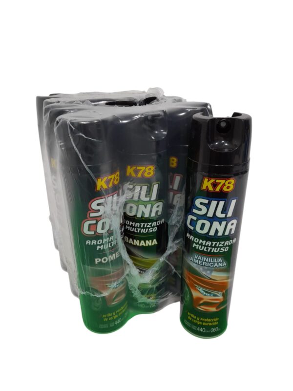 PROMO PACK X 12 UNIDADES SURTIDAS SILICONA AEROSOL AROMATIZADA MULTIUSO       (SURTIDA) X   440 cc - K78 207 (silicona aerosol interior simil A3130/12 / ful 047 / plus 7020 / ful 046)