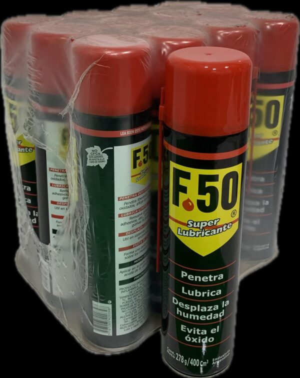 PROMO PACK X 12 UNIDADES F50 LUBRICANTE MULTIUSO AEROSOL GRANDE X 400 CC - FUL 913 - FUL 611FULL CAR (simil wd40 - k78 501 - A3610/12 - A3611/12  - plus 3040)  (Lubricante en aerosol, penetra, desplaza la humedad y evita elóxido.)