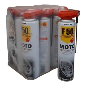 PROMO PACK X 12 UNIDADES LUBRICANTE DE CADENAS AEROSOL DOBLE ACCION F50 X 400 CC - FUL 922 FULL CAR (SIMILAR K78 505 / PLUS 9920)  ((Lubricante diseñado especialmente para engrasar todo tipo de lcadenas a utilizar en condiciones extremas. l Adecuado tanto paracadenas con junta tórica como sin ella. Penetra en pernos y bujes)
