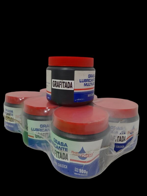 PROMO PACK X 6 UNIDADES GRASA GRAFITADA (GRAFITO NEGRA) X 900 - GRASG3  LUBRIGRAS(Grasa grafitadaGrasa cálcica de alta calidad con el agregado de grafito como lubricante sólido. Forma una película homogénea que protege del óxido y la corrosión. Reduce la fr icc ión aún en condiciones ex igentes. Soporta alias cargas de trabajo.  )