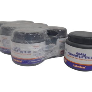 PROMO PACK X 6 UNIDADES POTE GRASA TERMORRESISTENTE (RULEMANES MARRON ) x 450 Grs. - GRAST07  LUBRIGRAS (Grasa termoresistenteGrasa inf usible resistente a temperaturas eleva­ das y al agua. Reduce el desgaste y la fricción. Protege contra la corrosión y el polvo .)