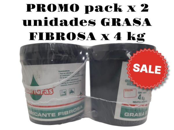 PROMO PACK X 2 UNIDADES POTE GRASA FIBROSA  (RULEMANES VERDE ) x 4 Kg. - GRAS09  LUBRIGRAS(Grasa lubricante fibrosa
Producida para ser utilizada en rodamientos en condiciones severas de trabajo. No se aconseja su uso en presencia de agua.)