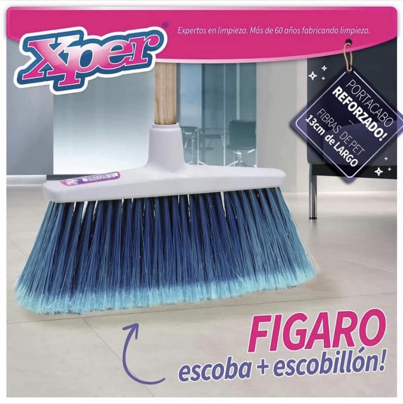 PROMO CAJA X 12 UNIDADES ESCOBON FIGARO ( Escobillón Recto, Fibra Pet 26cm Gran Poder de barrido. ) - XPERT 072 - Image 2