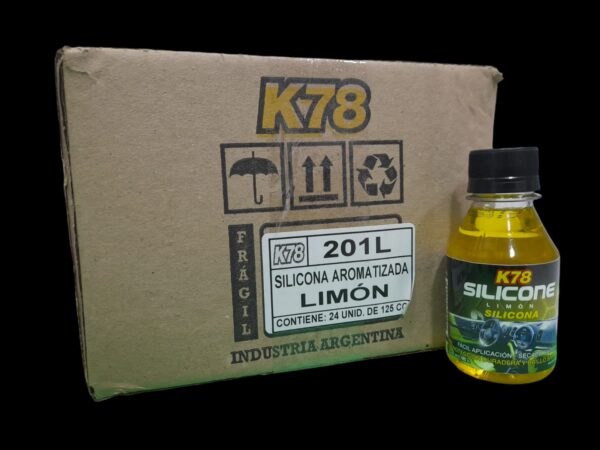 PROMO CAJA X 24 UNIDADES SILICONA BRILLO SATINADO AROMATIZADA 125 cc (LIMON)- K78 201LI