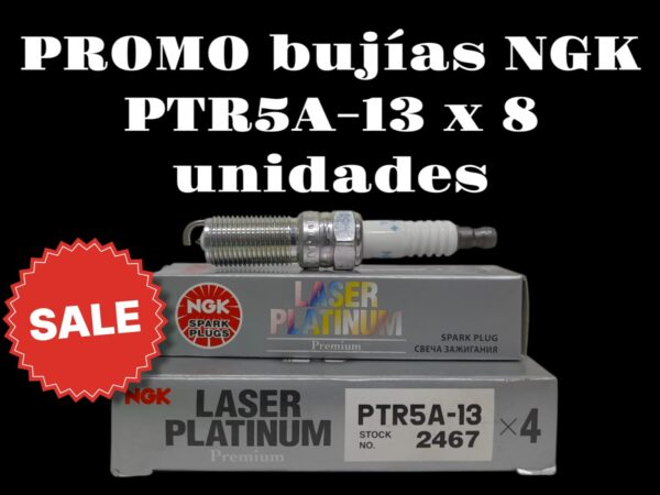 PROMO 2 CAJAS X 4 UNIDADES (TOTAL 8 BUJIAS ) BUJIA NGK JAPON PTR5A-13 CODIGO 2467 - NGK PTR5A-13