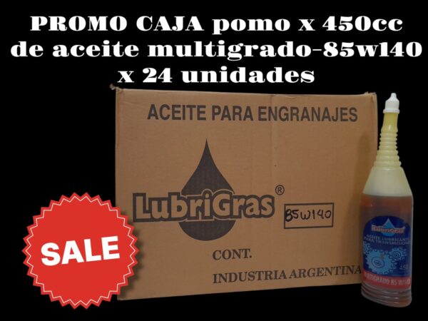 PROMO CAJA X 24 UNIDADES POMO MULTIGRADO 85 W 140 X 450 CM3.PICO FLEX - TRAN05  LUBRIGRAS (Aceite transmisiónpara caja de velocidad y diferencialAceite para caja de veloc idad, diferencial y reduc­tores de engranajes. Apto para todo tipo de engra­ najes, los aditivos que contiene le brindan buenaresistencia a la pelicula lubricante con excelente         inhibición contra  oxidación y toda acción contra         agentes externos.)