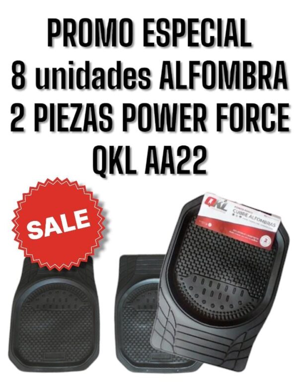 PROMO ESPECIAL QKL 8 juegos CUBRE ALFOMBRAS POWER FORCE 2 PIEZAS (ALFOMBRAS DELANTERAS 70CM X 51 CM ) - QKL AA22