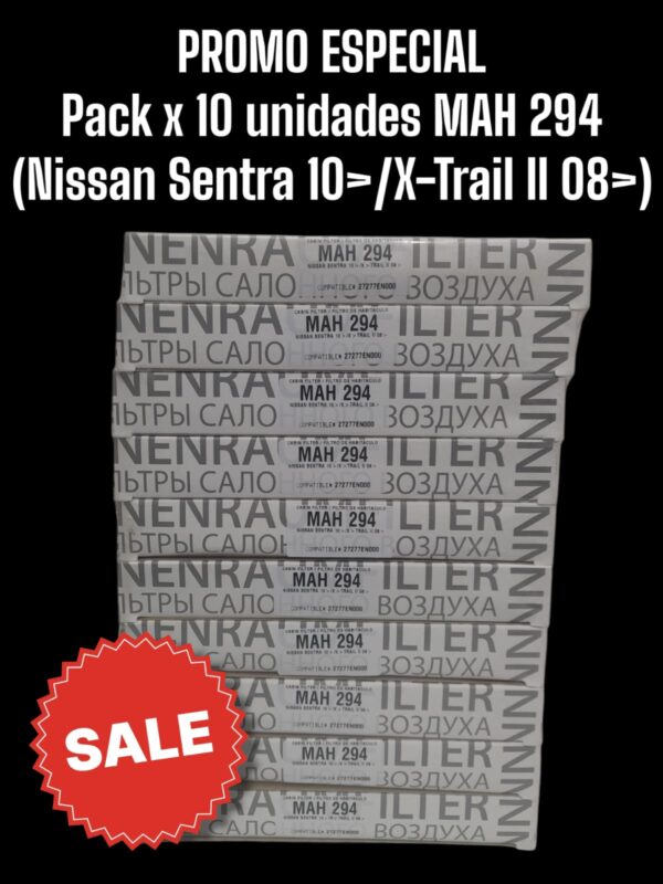 PROMO PACK X 10 UNIDADES Filtros para Habitáculo - NISSAN SENTRA 10-/XTRAIL II 08- (OEM : 27277EN000) - MAH 294    (  MAH 294 - AKX-1953 CF 10917 HM 2113 TH 1014 CU 1936 27277EN000)