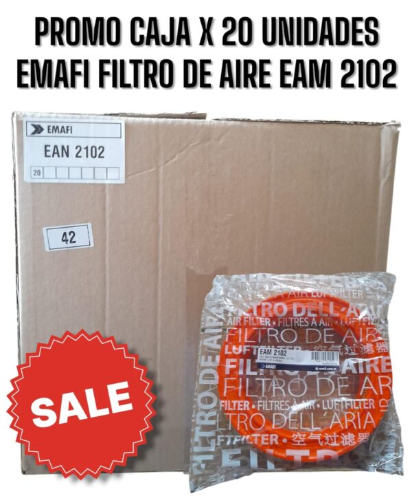PROMO CAJA X 20 UNIDADES FILTRO EMAFI] FIAT 128 SUPEREUROPA/147/BRIO/DUNA 1.3 S,SC/SPAZIO 1.3/1.4 VIVACE - EAM 2102(EAM 2102 MR 009 WR-213 CA 2718 AMP 28 - C 2120 4180816)