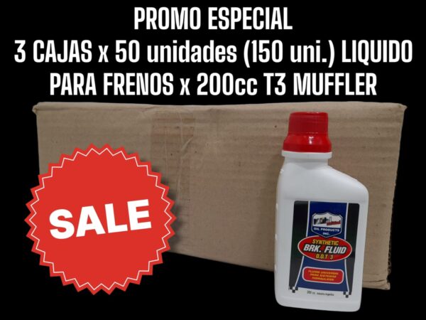 PROMO ESPECIAL NOVIEMBRE - DICIEMBRE 3 CAJAS X 50 UNIDADES (TOTAL 150 UNIDADES ) LIQUIDO PARA FRENOS X 200 CC - MUF LFX200 BKR FLUID