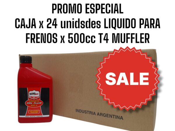 PROMO X CAJA DE 24 UNIDADES LIQUIDO PARA FRENOS TIPO 4 X 500 CC - MUF LFT4 X500 BKR FLUID