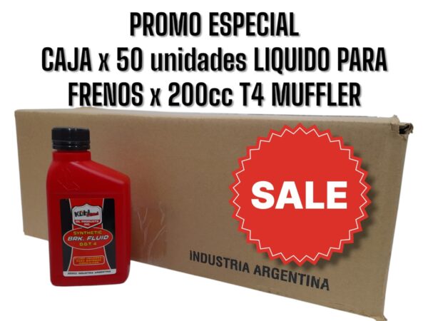 PROMO X CAJA DE 50 UNIDADES LIQUIDO PARA FRENOS TIPO 4 X 200 CC - MUF LFT4 X200 BKR FLUID