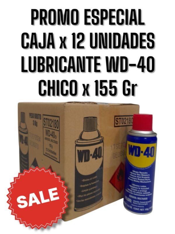 PROMO CAJA X 12 UNIDADES ACEITE LUBRICANTE AEROSOL  MULTIUSO  WD-40 X 155 Grs.  - WD119 LUBRICANTE EN AEROSOL  (WD40 SIMIL FUL 611 / FUL 612 F50 - A3610/12 / A3611/12 W99 PLUS 3040 - K78 501)