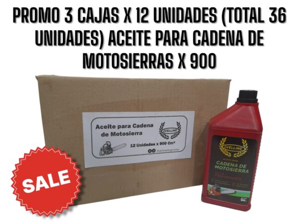 PROMO 3 CAJAS X 12 UNIDADES (TOTAL 36 UNIDADES ) ACEITE PARA CADENA DE MOTOSIERRAS X 900 - LUBMOT900 LUBRIGRAS (Aceite para cadena de motosierraEl aceite lubricante de cadena garantiza un trabajo         sin fricciones, en el que la cadena se desplaza sin oposición sobre la espada. )