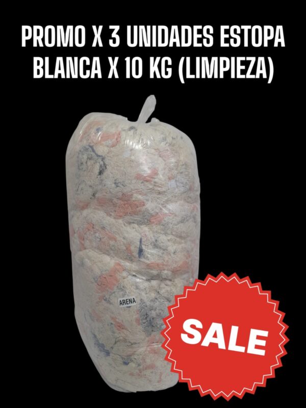 PROMO X 3 UNIDADES Estopa blanca x 10 kg, (LIMPIEZA) - DANTLU X10