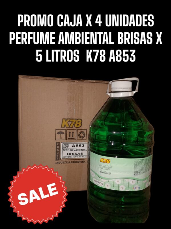 PROMO CAJA X 4 UNIDADES PERFUME (AROMATIZADOR) AMBIENTAL BRISAS 5 LTS - K78 A853 (SIMIL FUL 064)