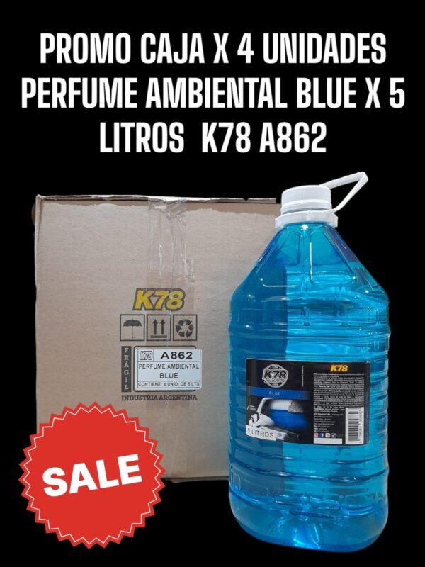 PROMO CAJA X 4 UNIDADES PERFUME AMBIENTAL BLUE X 5 LITROS  K78 A862