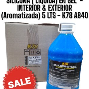 PROMO CAJA X 4 UNIDADES SILICONA ( LIQUIDA) EN GEL  - INTERIOR & EXTERIOR (Aromatizada) 5 LTS - K78 A840 (RENOVADOR -RECUPERADOR - VINILICOS E INTERIORES - REVIVIDOR - SIMIL K78 A843 - K78 A844 - K78 A840 - K78 A815 - K78 A813 - FUL 042 - FUL 400)