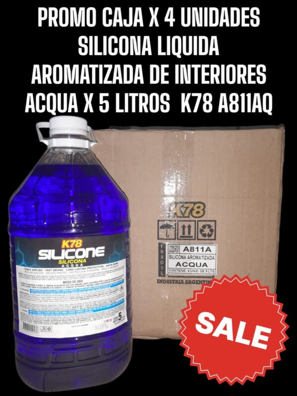 PROMO CAJA X 4 UNIDADES SILICONA LÍQUIDA DE INTERIORES    (ACQUA) X 5 LTS - K78 A811AQ