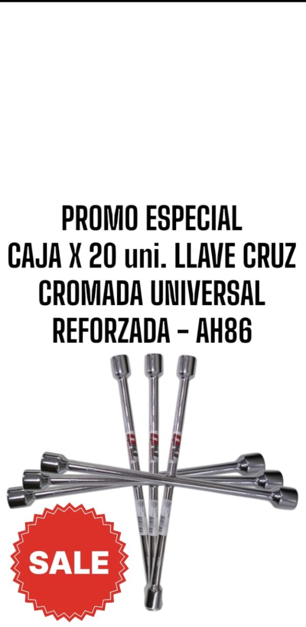 PROMO QKL 20 UNIDADES LLAVE CRUZ CROMADA UNIVERSAL REFORZADA- QKL AH86
