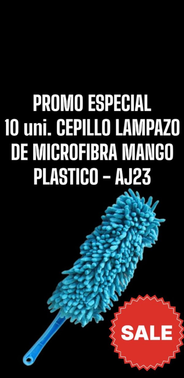 PROMO LAFFITTE 10 UNIDADES CEPILLO LAMPAZO DE MICROFIBRA MANGO PLÁSTICO - LAF AJ23