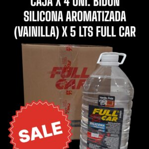 PROMO CAJA X 4 UNIDADES Bidon Silicona Aromatizada x 5 ltrs (VAINILLA) - FUL 043VA  FULL CAR SILICONA - RENOVADOR -RECUPERADOR - VINILICOS E INTERIORES - REVIVIDOR