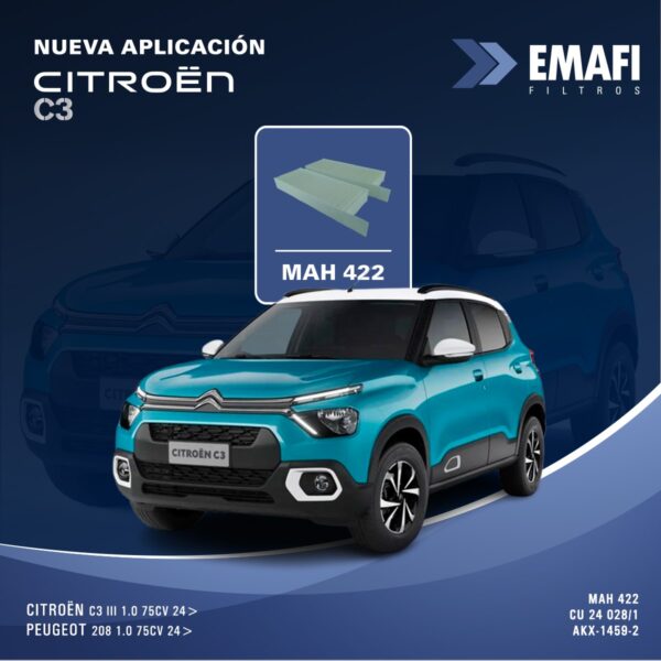 PROMO PACK X 10 UNIDADES    Filtros para Habitáculo CITROEN C3 III 1.0 75CV 24>/PEUGEOT 208 1.0 75CV 24>        9846155280        CU 24 028/1        -        AKX-1459-2        -        -                280        93        34        "Rectangular2 Unidades" - Image 2