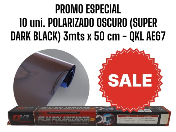 PROMO QKL FEBRERO 10 UNIDADES POLARIZADO STD S C OSCURO 5% 0.5 X 3.0 METROS - QKL AE67