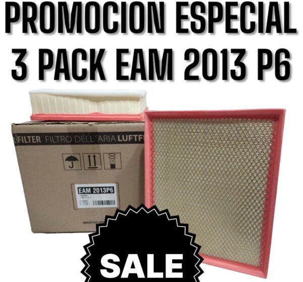 PROMO [FILTRO EMAFI] 3 PACK X 6 UNIDADES (TOTAL 18 FILTROS ) VW AMAROK 2.0 TDI 10-/11-/12- - EAM 2013P6  (SIMIL AIPA 901)(EAM 2013 MR 355 FAP-4046/1 CA 10696/10697 AMPI 1153 AR 1698PMS C 31003/1 2H0129620A)(VW AMAROK 2.0 TDI 10>/AMAROK 3.0 TDI 17>                                          2H0129620A     C 31 003/1     CA10696   FAP-4046/1   MR355   AMPI1153 CA10697                        AR1698PMS                                                                "313    257     69      Panel      6)con Prefiltro"